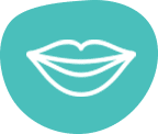 A illustrated smile with lips